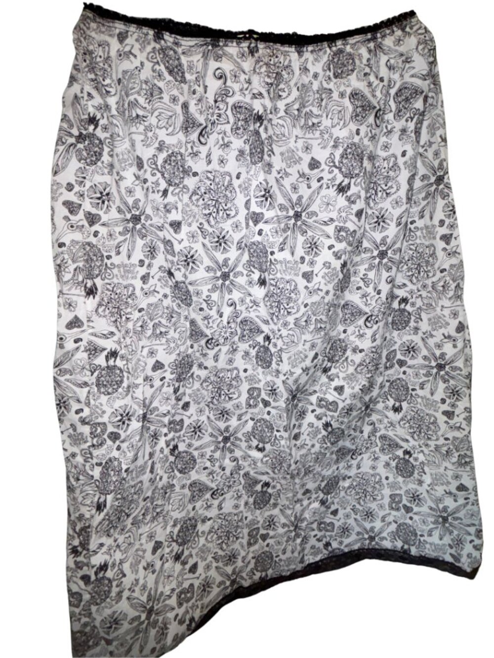 Gidget black and white print cotton skirt M